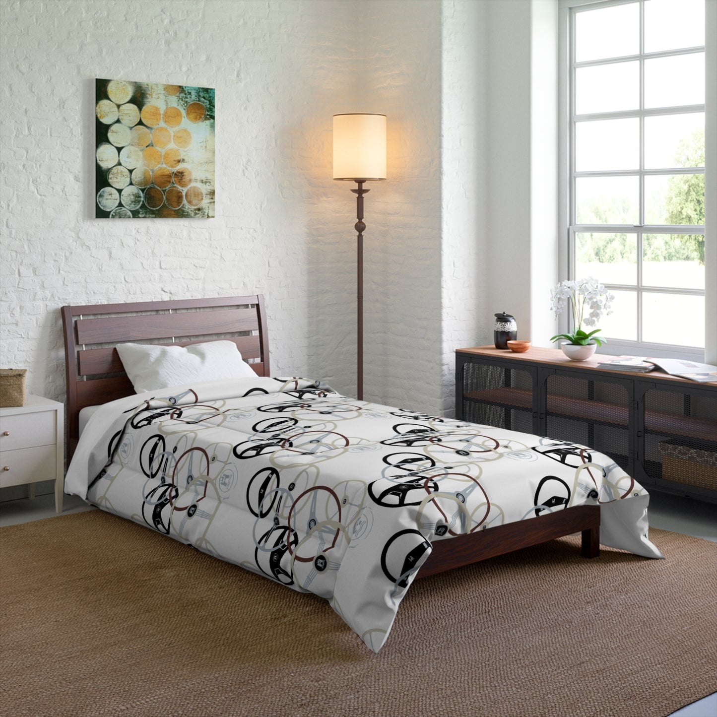 Steering Wheel Comforter — Retro Motif for Car Enthusiasts & Boys' Bedrooms