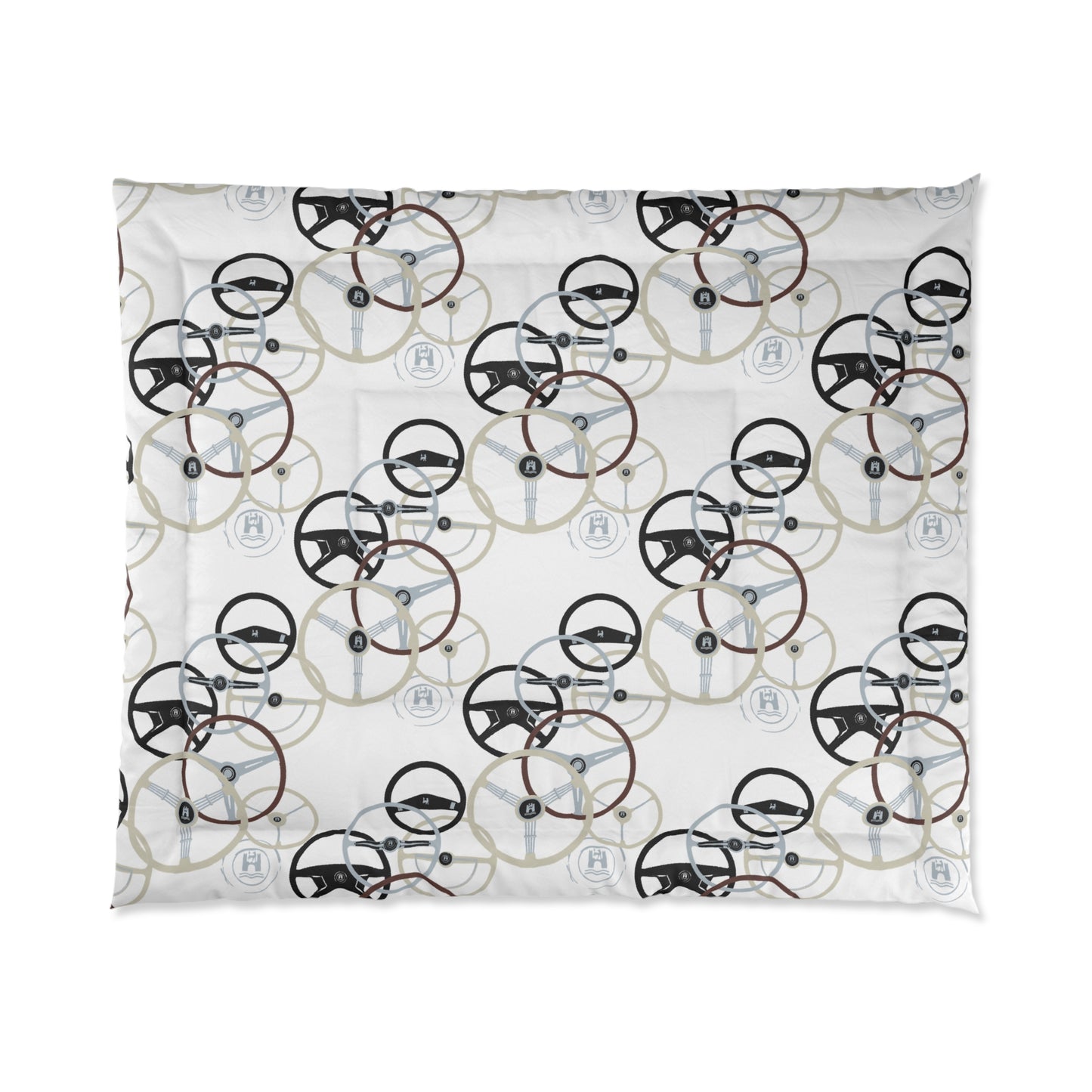 Steering Wheel Comforter —  Retro Motif for Car Enthusiasts & Boys' Bedrooms